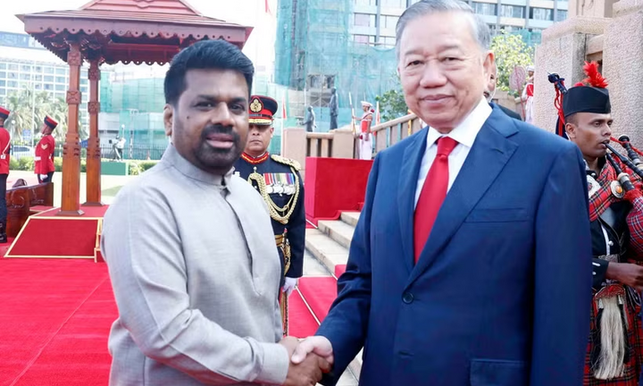 Lễ đón trọng thể Tổng Bí thư, Chủ tịch nước Tô Lâm thăm cấp Nhà nước Sri Lanka