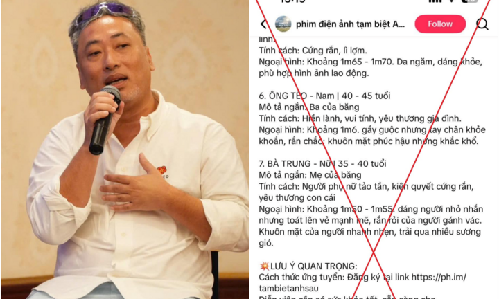 Đạo diễn Nguyễn Quang Dũng bác thông tin liên quan đến dự án phim Tạm biệt anh Sâu