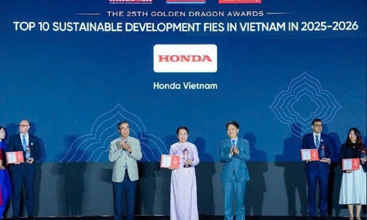 Honda Việt Nam lần thứ 25 nhận giải Rồng Vàng, vào Top 10 doanh nghiệp FDI phát triển bền vững