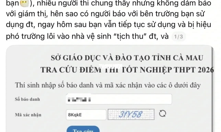 Một thí sinh ở Cà Mau thừa nhận dùng điện thoại khi làm bài thi tốt nghiệp THPT