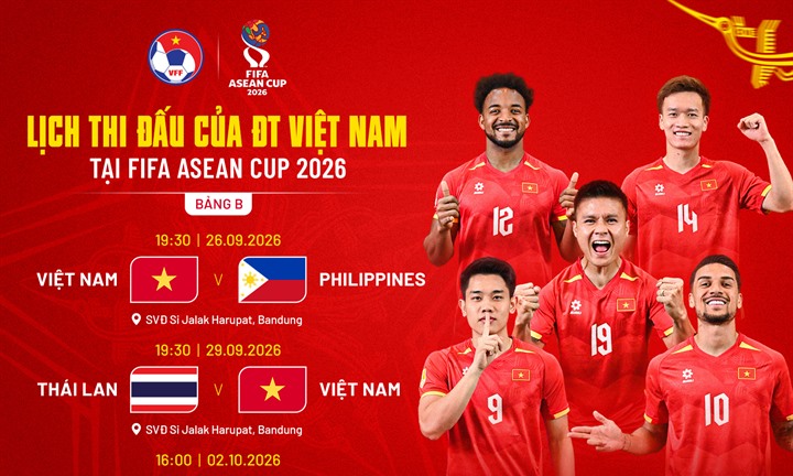 Công bố lịch thi đấu FIFA ASEAN Cup 2026: Thầy trò HLV Kim Sang Sik đụng độ Thái Lan tại vòng bảng