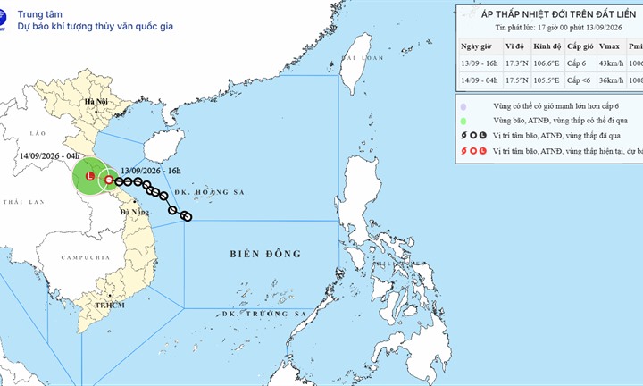 Áp thấp nhiệt đới giật cấp 8 đổ bộ đất liền, những tỉnh nào đón mưa cực lớn?