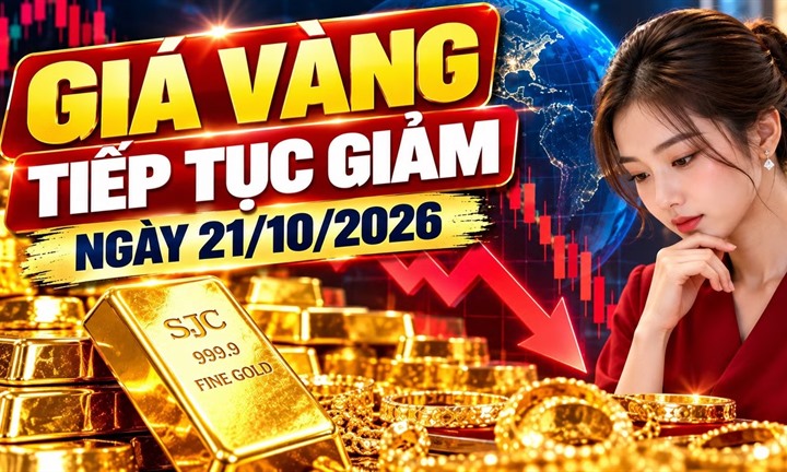 Giá vàng ngày 21/10: Giá vàng miếng và vàng nhẫn cùng giảm
