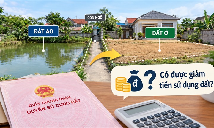 Chuyển đất ao sang đất ở, có được giảm tiền sử dụng đất?