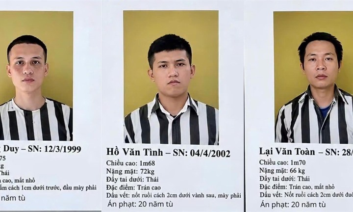 Đặc điểm nhận dạng 3 phạm nhân trốn trại ở Khánh Hòa