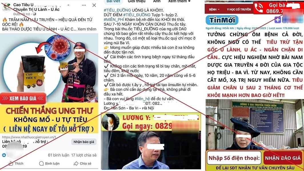 Một số quảng cáo sai sự thật, gắn địa chỉ xã Ba Vì (Hà Nội) trong thời gian gần đây.