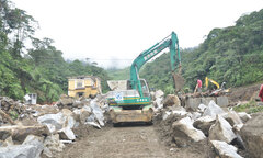 Lào Cai: Thông xe tạm thời đoạn Bản Khoang - Bản Xèo 