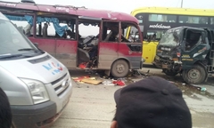 Những hình ảnh đau thương vụ xe khách phát nổ ở Nghệ An