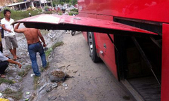Nắp gầm xe khách bật trúng xe đạp, bé trai 8 tuổi tử vong