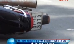 Bị truy đuổi, quái xế chở thuốc lá gây tai nạn liên hoàn