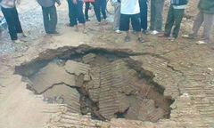  “Hố tử thần” tại Thanh Hóa sụt lún trở lại