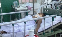 Bánh xe container phát nổ, nam thanh niên nguy kịch