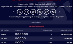 Kết quả xổ số điện toán Vietlott ngày 26/3: 12 tỷ đồng đang tìm chủ nhân