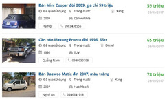 Có nên mua ô tô cũ giá 50 triệu đang rao bán trên thị trường?