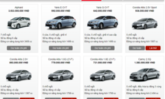 Bảng giá xe Toyota mới nhất tháng 10 tại Việt Nam