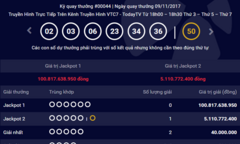Kết quả xổ số Vietlott hôm nay 9/11: Thêm người trúng giải Jackpot
