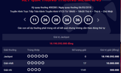 Kết quả xổ số Vietlott hôm nay 6/5/2018: Jackpot hơn 18 tỷ ở lại với Vietlott