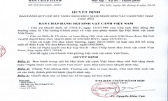  "Nộp lệ phí " một trong ba điều kiện để xét Nghệ nhân Sinh Vật Cảnh Việt Nam?