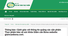 Quảng cáo TPCN Giảm cân Bona có tác dụng như thuốc chữa bệnh, lừa dối khách hàng bị xử phạt