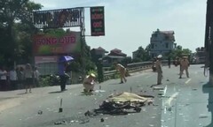 Hà Nam: Hai người bị cán chết do va chạm với xe tải