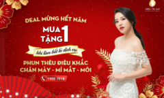 Môi hồng đón Tết với trọn gói xử lý thâm - Phun môi tại Miss Tram