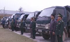 Bộ đội biên phòng bắt giữ 9 xe ô tô tải khai thác cát trái phép