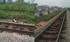 Băng qua đường sắt, 2 người đi xe máy bị tàu cán thương vong