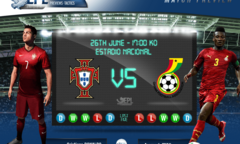 Dự đoán tỷ số trận Bồ Đào Nha đấu Ghana 23h ngày 26/6