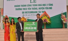 Vietcombank tài trợ xây dựng trường THCS Yên Thắng 5 tỷ đồng