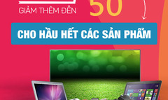 Giảm thêm đến 50\% hầu hết các sản phẩm tại Lazada.vn