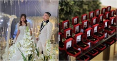 Đi đám cưới, khách mời được tặng dây chuyền vàng và đồng hồ mang về