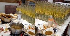 Tận dụng chính sách  "thưởng thức đồ uống không giới hạn ", 6 chàng trai uống hết 111 chai nước mận