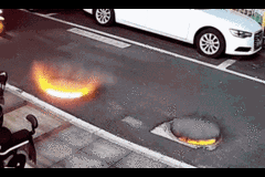 Clip: Nắp cống đồng loạt phát nổ trên đường phố Trung Quốc