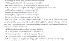 Đề minh họa môn Lịch sử tốt nghiệp THPT 2025