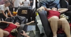 Cô gái đau đớn la hét thất thanh sau khi ngồi lên chiếc ghế massage hay đặt tại siêu thị