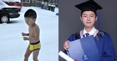 Bé trai 4 tuổi bị  "người cha đại bàng " bắt cởi trần chạy trong trời tuyết âm 18 độ C giờ ra sao?