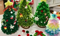 Trào lưu làm cây thông Noel bằng kẽm nhung đang  "làm mưa làm gió” trong mùa Giáng sinh năm nay