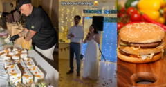 Không  "mâm cao cỗ đầy ", cặp đôi quyết định dùng thức ăn nhanh làm  "cỗ cưới " cho khách mời