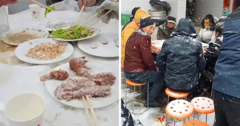 Lạ lùng bữa tiệc giữa trời mưa tuyết với các món ăn đóng băng, người trong cuộc hé lộ sự thật