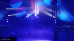 Trượt chân khỏi vòng tròn làm xiếc, cô gái rơi từ trên cao xuống