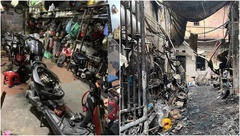 Vụ cháy khiến 14 người chết ở Hà Nội: Ngôi nhà đầy xe đạp điện trước khi cháy 