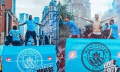 Buổi diễu hành ăn mừng chiến thắng  "bất ổn " của các cầu thủ Manchester City