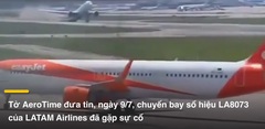 Khoảnh khắc máy bay Boeing 777  "dập đuôi " trong lúc đang cất cánh