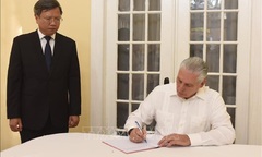 Xúc động lễ viếng Tổng Bí thư Nguyễn Phú Trọng tại Cuba