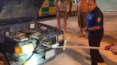 Video: Rùng mình phát hiện trăn khổng lồ dài gần 5m ẩn nấp trong ô tô