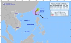 Cơn bão số 5 suy yếu dần thành áp thấp nhiệt đới