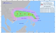 Bão Trami di chuyển khá nhanh vào Biển Đông, sẽ gây mưa rất lớn cho miền Trung