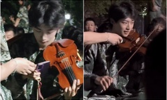 Clip: Nam sinh tựa đầu bên đàn violin, đẹp tựa  "bạch nguyệt quang " 