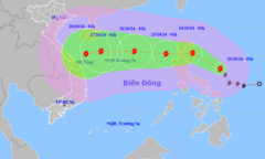 Bão Trà Mi di chuyển nhanh trên vùng biển phía Đông Philippines, cường độ tiếp tục mạnh thêm