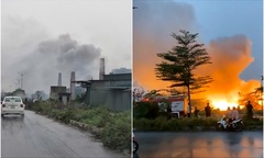  "Làng tỷ phú " ở Bắc Ninh cháy lớn, cột khói đen bốc cao nghi ngút